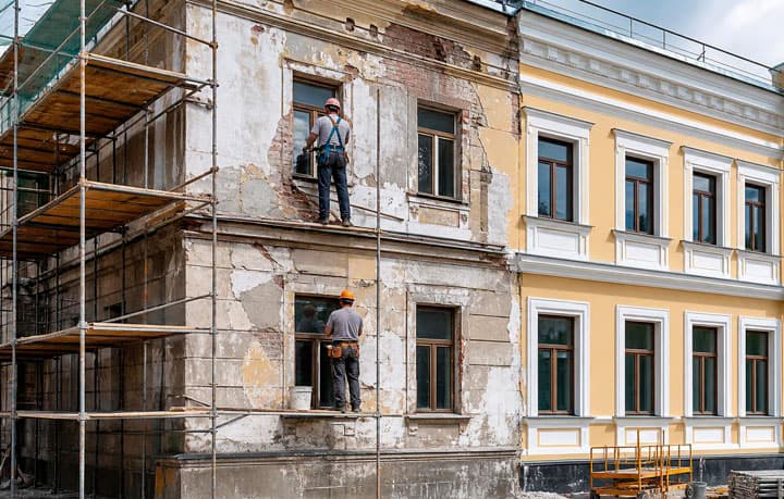 Ремонт фасадов зданий